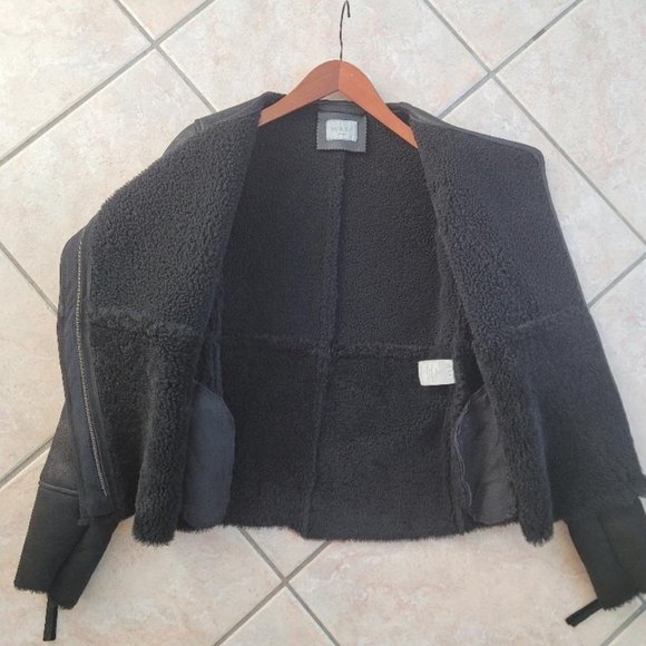 WRAP LONDON Suede and Leather Sheepskin Shearling Leah Jacket XS - Picture 7 of 12